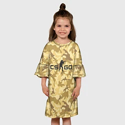 Платье клеш для девочки CS GO: Dust, цвет: 3D-принт — фото 2