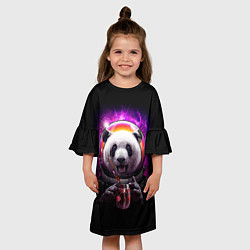 Платье клеш для девочки Panda Cosmonaut, цвет: 3D-принт — фото 2