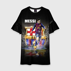 Платье клеш для девочки Messi FCB, цвет: 3D-принт