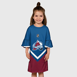 Платье клеш для девочки NHL: Colorado Avalanche, цвет: 3D-принт — фото 2