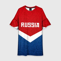 Платье клеш для девочки Russia Team, цвет: 3D-принт