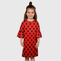 Платье клеш для девочки Леди Баг: узор, цвет: 3D-принт — фото 2
