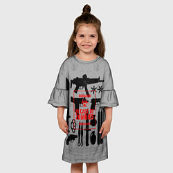 Платье клеш для девочки Арсенал против зомби, цвет: 3D-принт — фото 2
