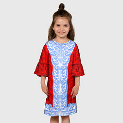 Платье клеш для девочки Облачение Деда Мороза, цвет: 3D-принт — фото 2