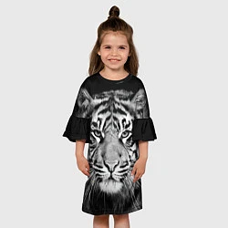 Платье клеш для девочки Мордочка тигра, цвет: 3D-принт — фото 2