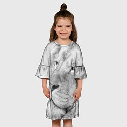 Платье клеш для девочки Мудрый лев, цвет: 3D-принт — фото 2