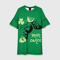 Платье клеш для девочки Ireland, Irish dance, цвет: 3D-принт