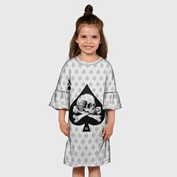 Платье клеш для девочки Смертельный туз, цвет: 3D-принт — фото 2
