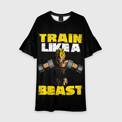 Платье клеш для девочки Train Like a Beast, цвет: 3D-принт