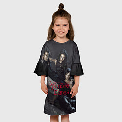 Платье клеш для девочки Дневники вампира, цвет: 3D-принт — фото 2