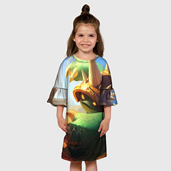 Платье клеш для девочки Раммус, цвет: 3D-принт — фото 2