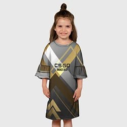 Платье клеш для девочки Cs:go - Bronze Deco Бронзовая декорация 2022, цвет: 3D-принт — фото 2