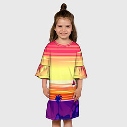 Платье клеш для девочки Гавайский вечер, цвет: 3D-принт — фото 2