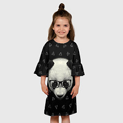 Платье клеш для девочки Умная панда, цвет: 3D-принт — фото 2