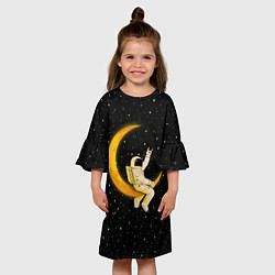 Платье клеш для девочки Лунный наездник, цвет: 3D-принт — фото 2