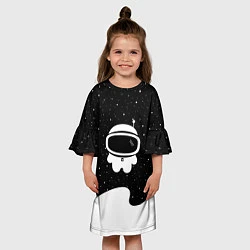 Платье клеш для девочки Маленький космонавт, цвет: 3D-принт — фото 2