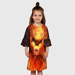 Платье клеш для девочки Fire Wolf, цвет: 3D-принт — фото 2