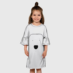 Платье клеш для девочки Bear: minimalism, цвет: 3D-принт — фото 2