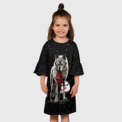 Платье клеш для девочки Серый волк, цвет: 3D-принт — фото 2