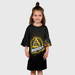 Платье клеш для девочки Godsent: Black collection, цвет: 3D-принт — фото 2