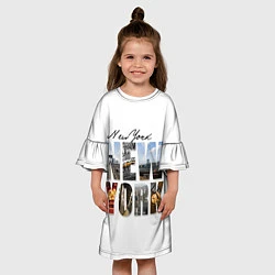 Платье клеш для девочки Панорамы Нью Йорка, цвет: 3D-принт — фото 2