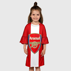 Платье клеш для девочки Arsenal FC: Red line, цвет: 3D-принт — фото 2