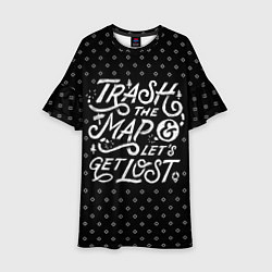 Платье клеш для девочки Trash the Map, цвет: 3D-принт