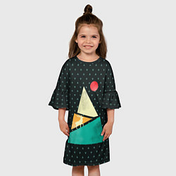 Платье клеш для девочки Горный олень, цвет: 3D-принт — фото 2