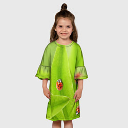 Платье клеш для девочки Жучки на травке, цвет: 3D-принт — фото 2