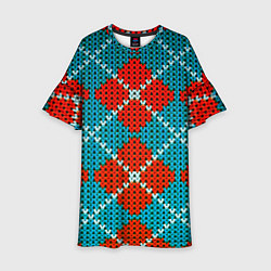 Платье клеш для девочки Knitting pattern, цвет: 3D-принт