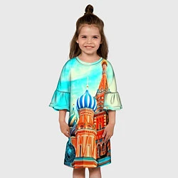 Платье клеш для девочки Blue Kremlin, цвет: 3D-принт — фото 2