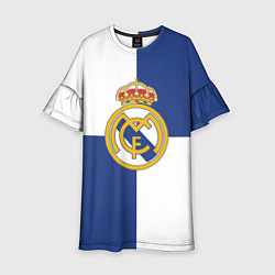 Платье клеш для девочки Real Madrid: Blue style, цвет: 3D-принт