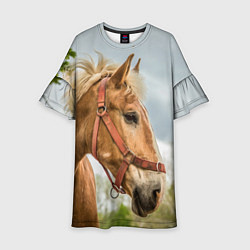 Платье клеш для девочки Игривая лошадка, цвет: 3D-принт