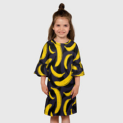Платье клеш для девочки Бананы, цвет: 3D-принт — фото 2