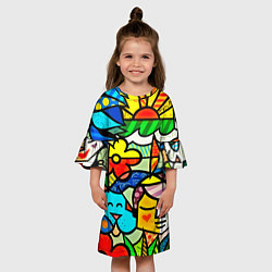 Платье клеш для девочки Картинка-мозаика, цвет: 3D-принт — фото 2