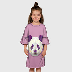 Платье клеш для девочки Геометрическая панда, цвет: 3D-принт — фото 2