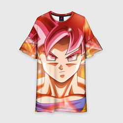 Платье клеш для девочки DBZ: Super Goku, цвет: 3D-принт