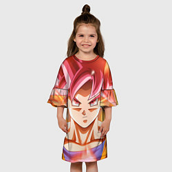 Платье клеш для девочки DBZ: Super Goku, цвет: 3D-принт — фото 2
