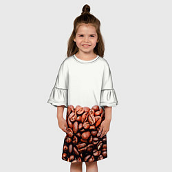 Платье клеш для девочки Coffee, цвет: 3D-принт — фото 2