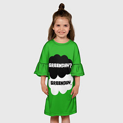 Платье клеш для девочки Green Day Clouds, цвет: 3D-принт — фото 2