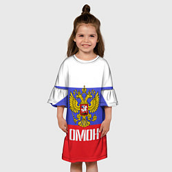 Платье клеш для девочки ОМОН, флаг и герб России, цвет: 3D-принт — фото 2