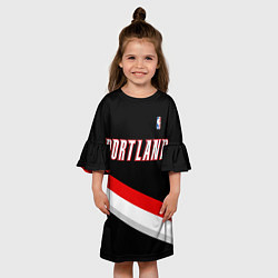 Платье клеш для девочки Portland Trail Blazers, цвет: 3D-принт — фото 2