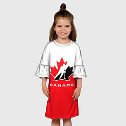 Платье клеш для девочки Canada Team, цвет: 3D-принт — фото 2