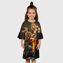 Платье клеш для девочки Аргонианская дева, цвет: 3D-принт — фото 2