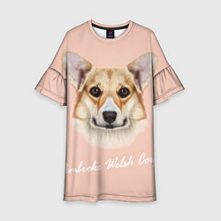 Платье клеш для девочки Pembroke welsh Corgi, цвет: 3D-принт