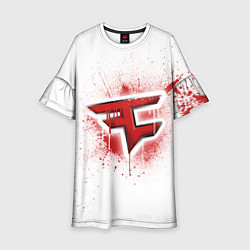 Платье клеш для девочки FaZe Clan: White collection, цвет: 3D-принт