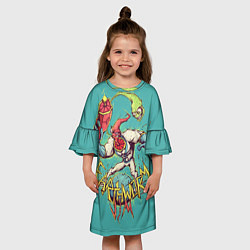 Платье клеш для девочки Червяк Джим, цвет: 3D-принт — фото 2