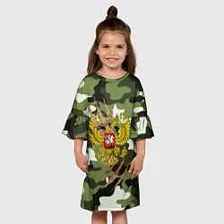 Платье клеш для девочки Рваный камуфляж мужской, цвет: 3D-принт — фото 2