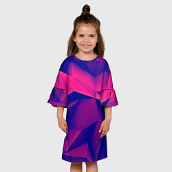 Платье клеш для девочки Violet polygon, цвет: 3D-принт — фото 2