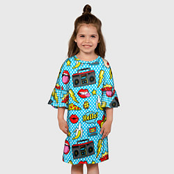 Платье клеш для девочки Девочка из комикса, цвет: 3D-принт — фото 2